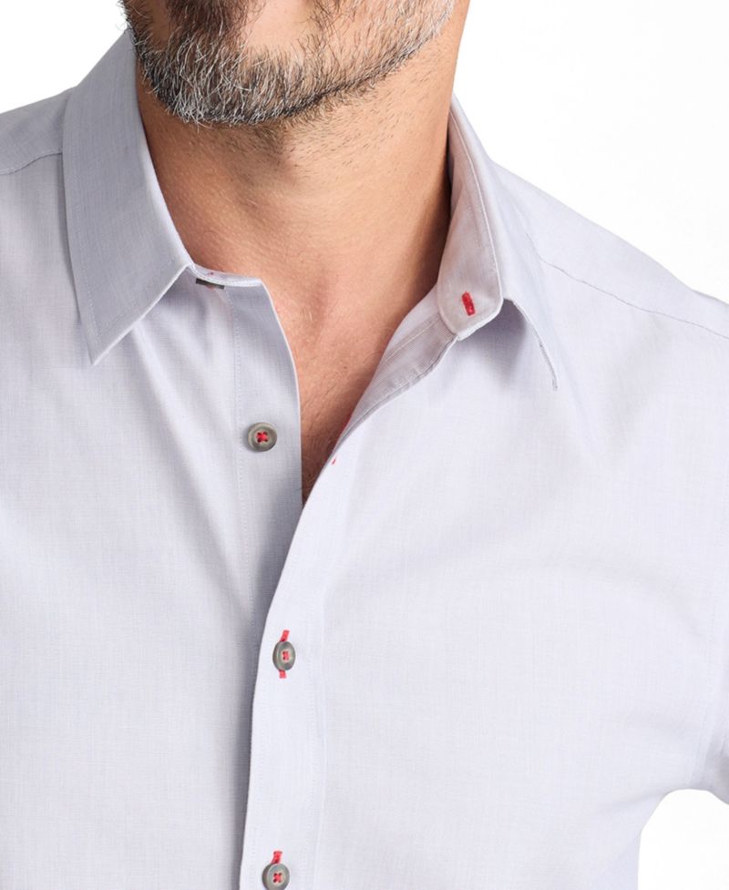 Men's Slim Fit Long Sleeve Wrinkle Free Rubican Shirt