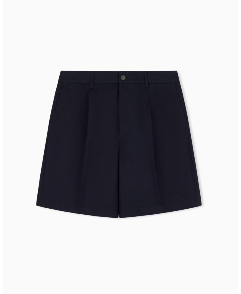 Men's Cotton Pleat Bermuda Shorts