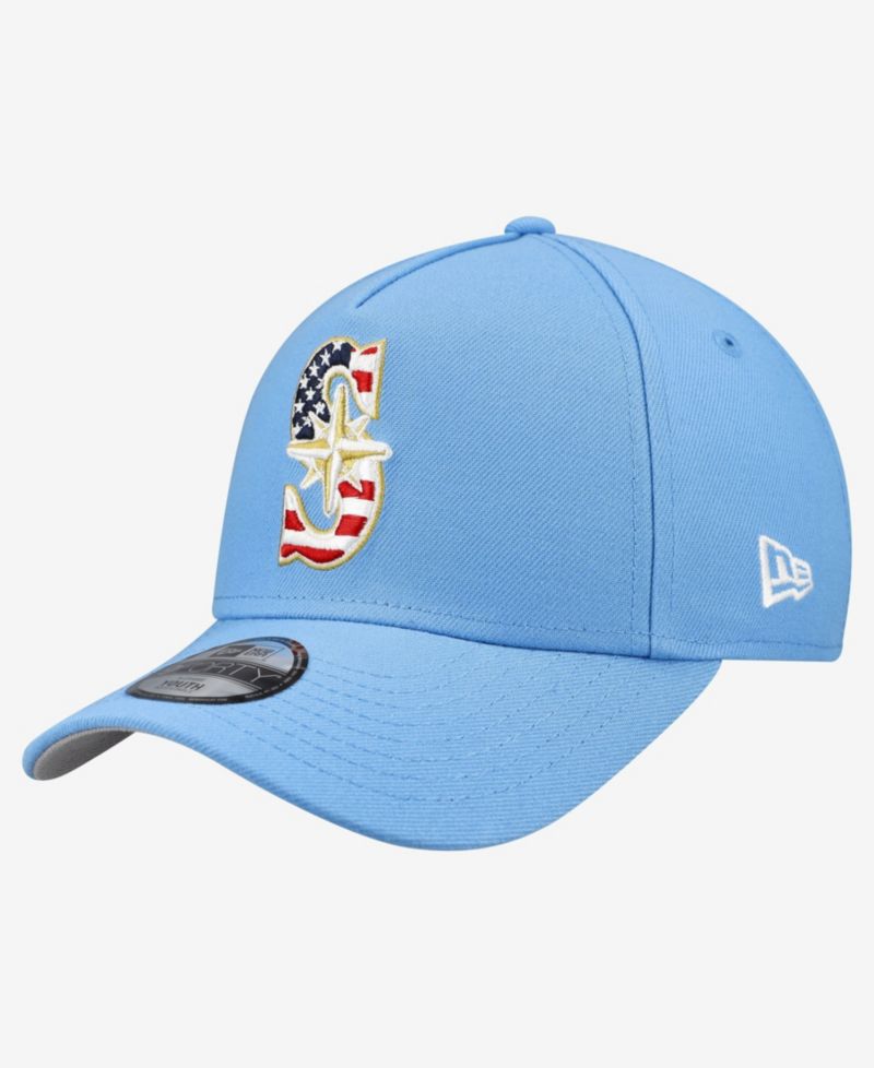 Big Boys and Girls Light Blue Seattle Mariners Celebrate America's 250th 9FORTY A-Frame Adjustable Hat