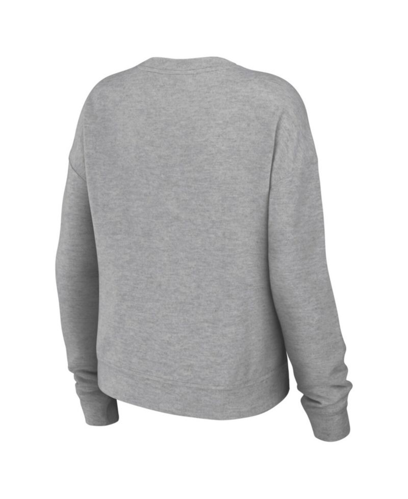 Women's 2-Piece Heather Gray Las Vegas Raiders Plus Size Knitted Tri-Blend Long Sleeve T-Shirt & Pants Lounge Set
