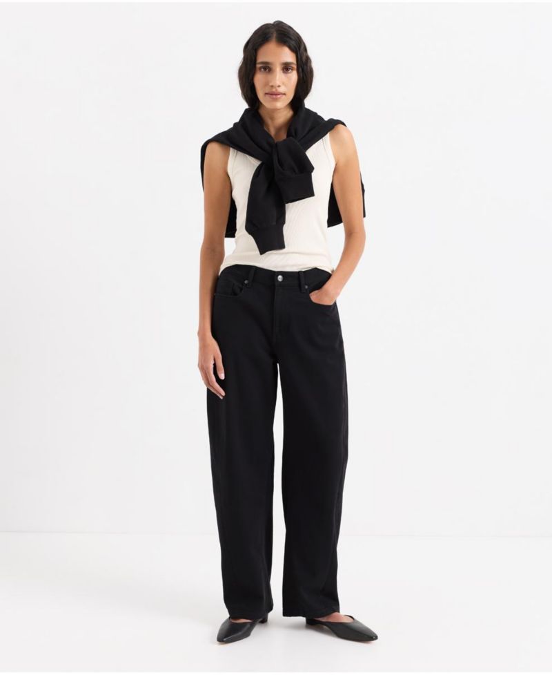 Women's Twill Barrel-Leg Pant