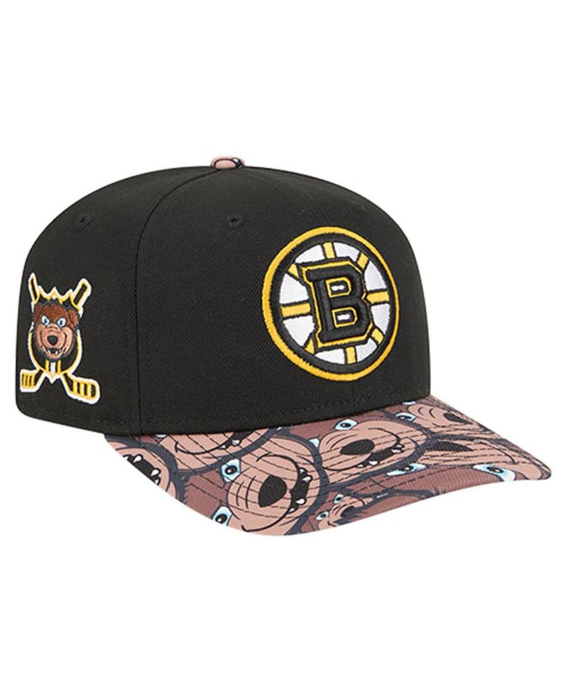 Men's Black Boston Bruins Mascot Visor 9SEVENTY Adjustable Hat