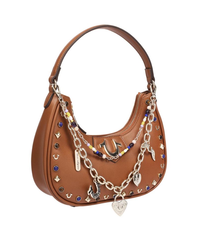 Women's Chain and Studs PU Hobo Bag