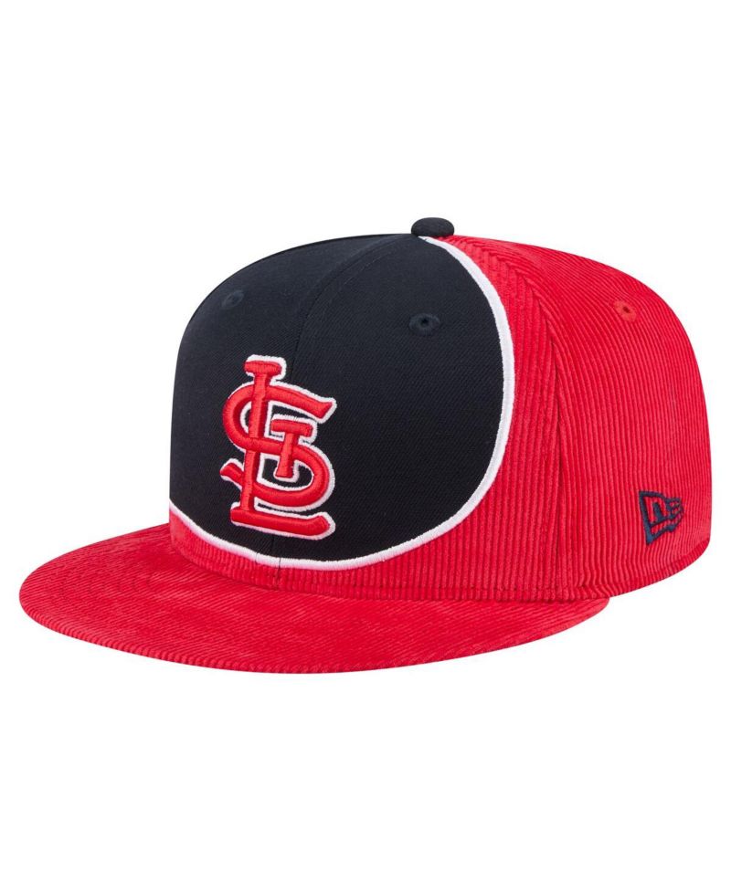 Men's Red/Navy St. Louis Cardinals Retro Split Corduroy Snapback Hat