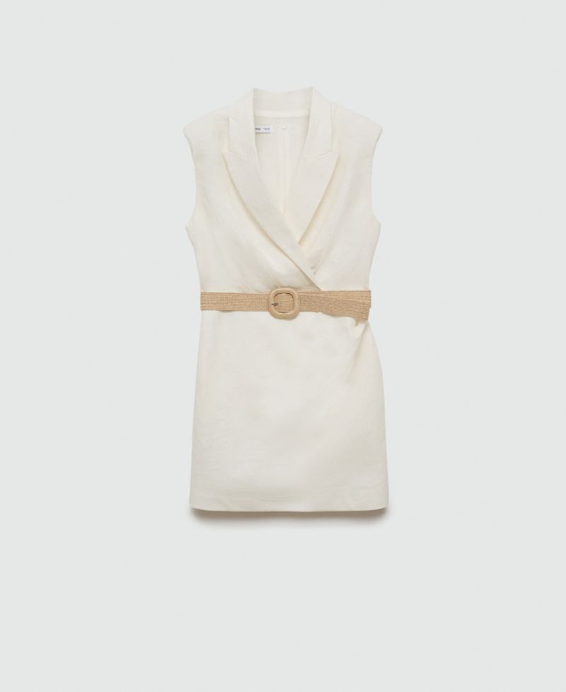Women's Belt Linen Dress