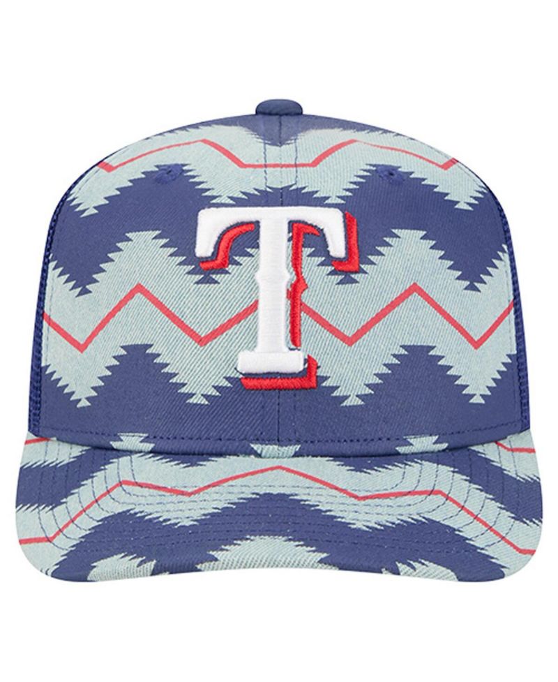Men's Denim/Royal Texas Rangers Aztec Denim 9SEVENTY Adjustable Hat
