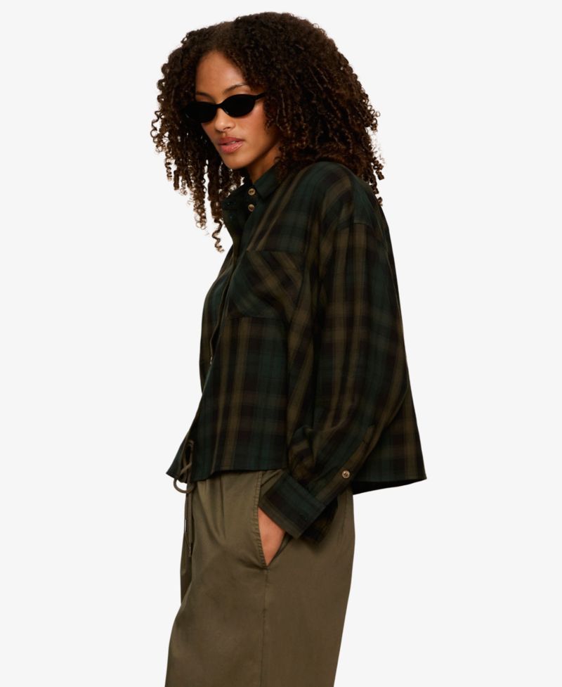 Petite The Autumn Cropped Flannel Button-Up Shirt