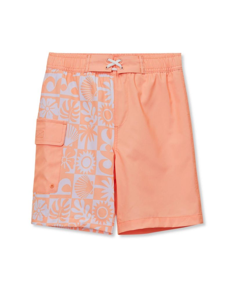Boy Child Chlorine Resistant Stretch Printed Hydroliner Board Swim Trunks