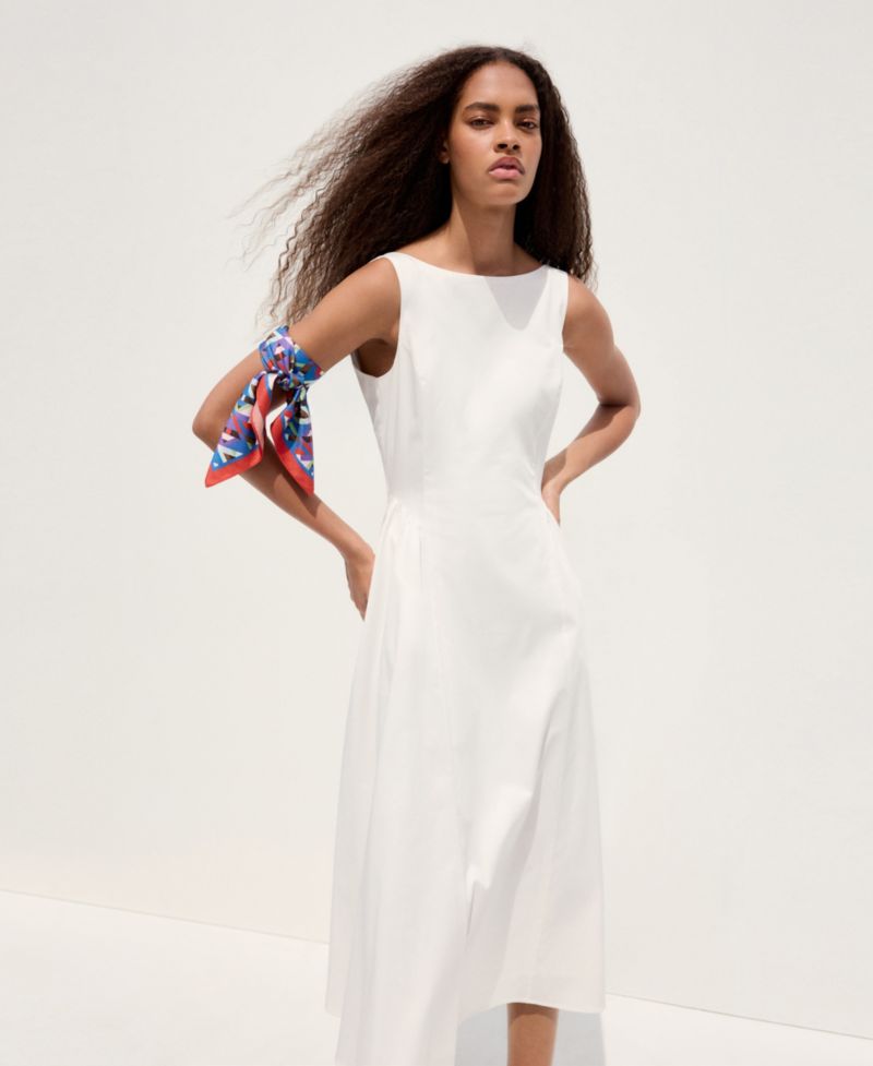 Women's Boat-Neck Ruched Dress