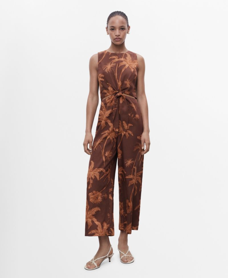 Women's Cut Out Knot Detail Lyocell Jumpsuit