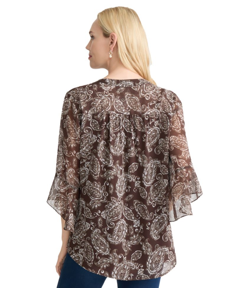 Women's Printed V-Neck Top