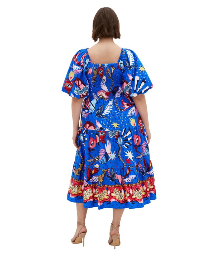 Plus Size Capria Calista Print Midi Dress