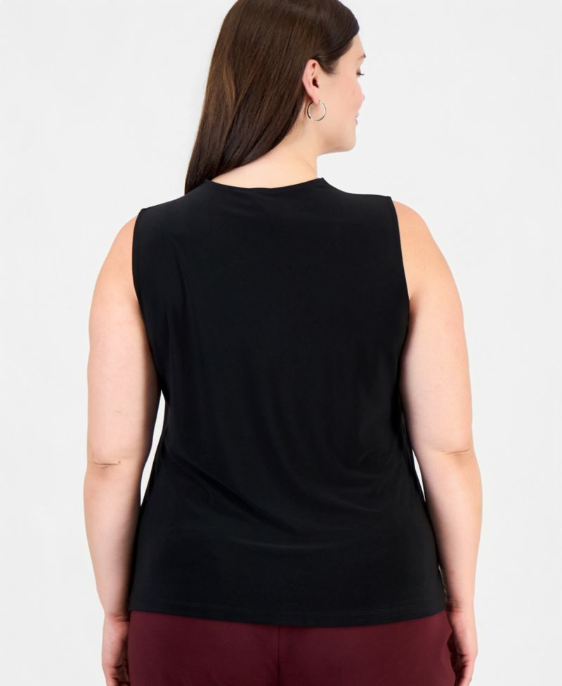 Plus Size V-Neck Lace-Trim Tank