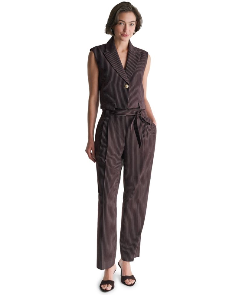 Women's High-Rise Wide-Leg Stripe Pants