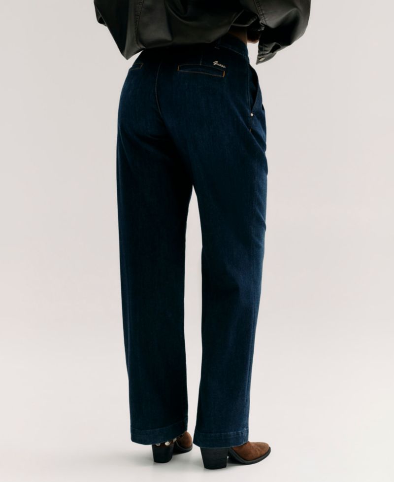 Women's Denim Palazzo Wide-Leg Pants