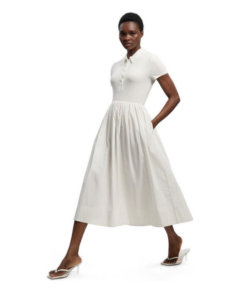 Women's Rib Shirt Midi Dress