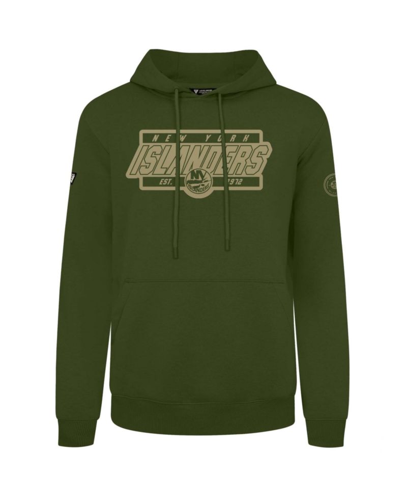 Men's Olive New York Islanders Podium Pullover Hoodie