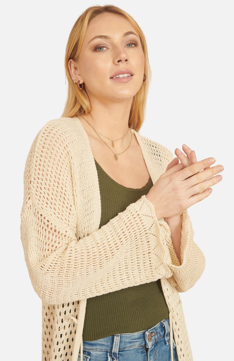 Women's Crochet Long Line Cardigan
