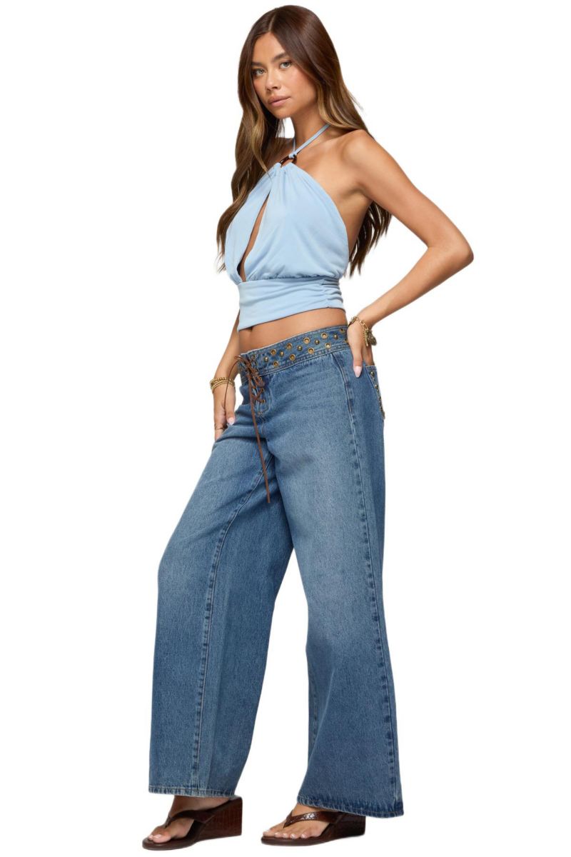 Women's Khalia Backless Cut Out Halter Top
