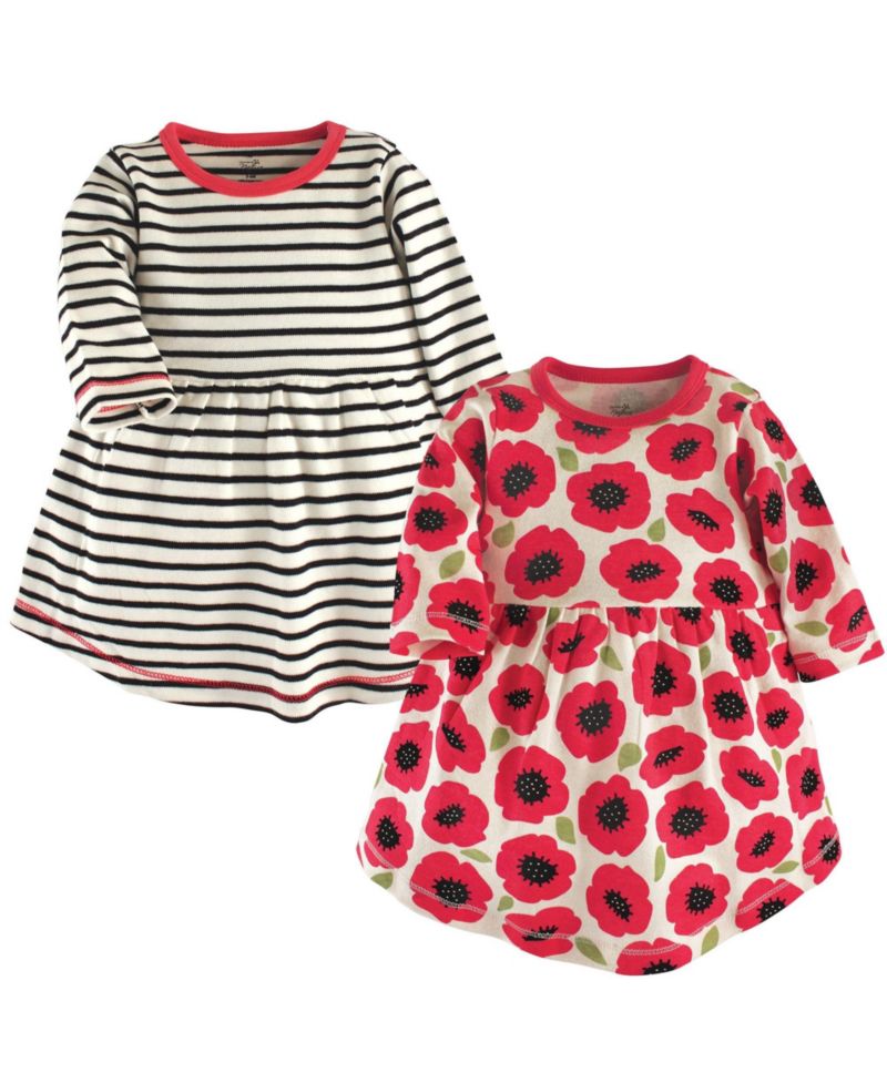 Baby Girls Natural Long-Sleeve Dress Pair