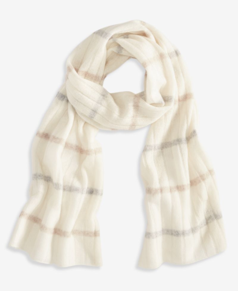 Ribbed Cashmere Muffler Scarf