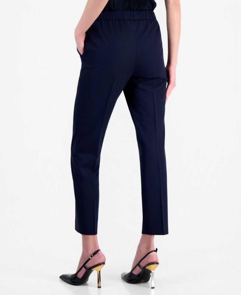 Women's Straight-Leg Mid-Rise Elastic-Back Pants