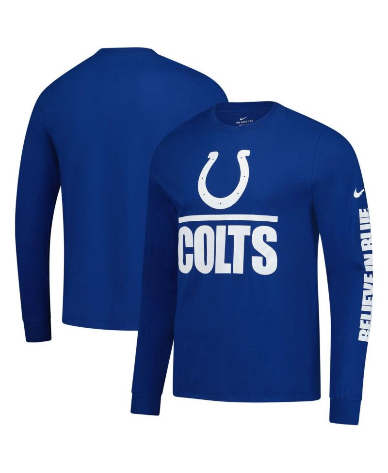 Men's Royal Indianapolis Colts Split Local Long Sleeve T-Shirt