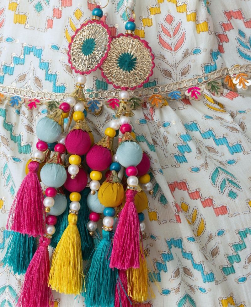 Women's Multi Color Tiered Chaniya Choli