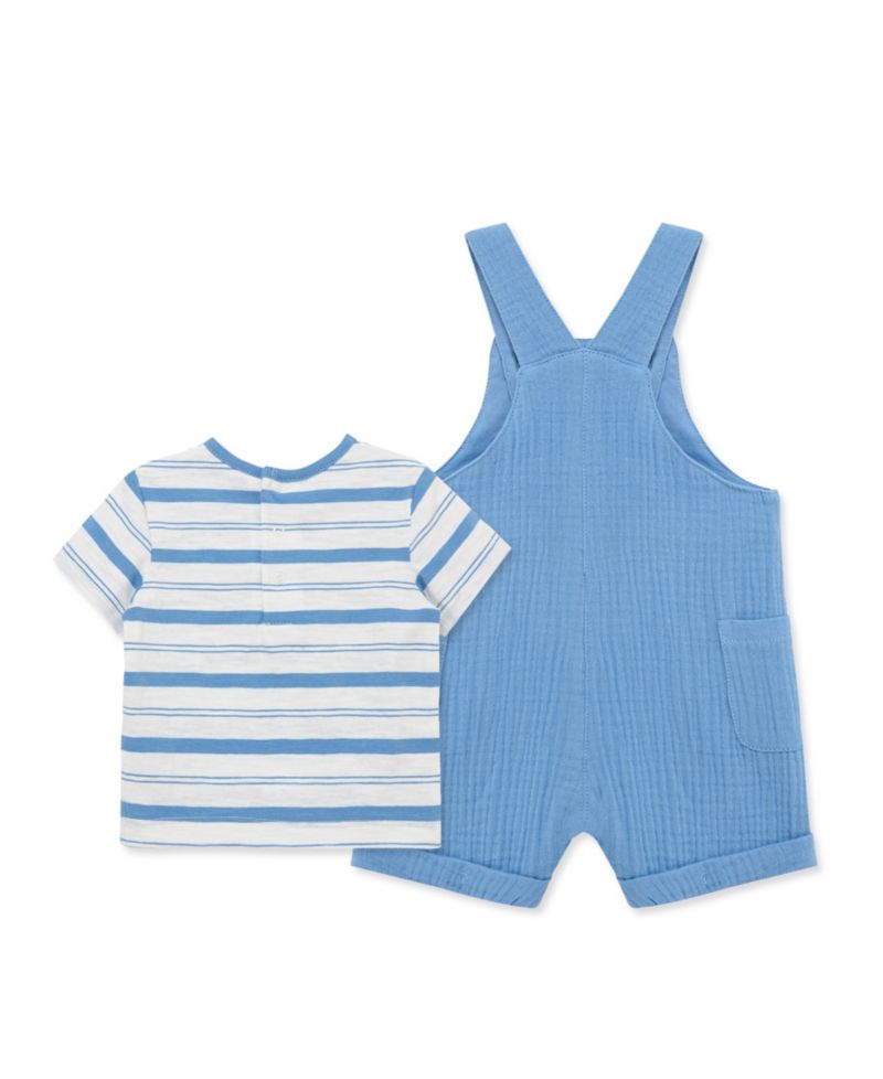 Baby Boys' Short-Sleeve T-Shirt and Shortall, 2-Piece Set