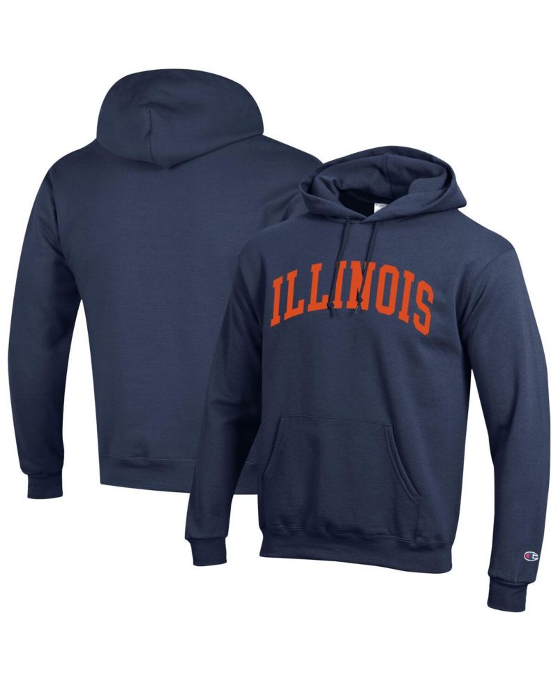 Men's Orange Illinois Fighting Illini Basic Arch Fleece Pullover Hoodie