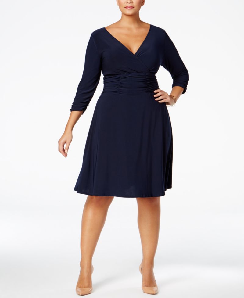 Plus Size Ruched A-Line Dress
