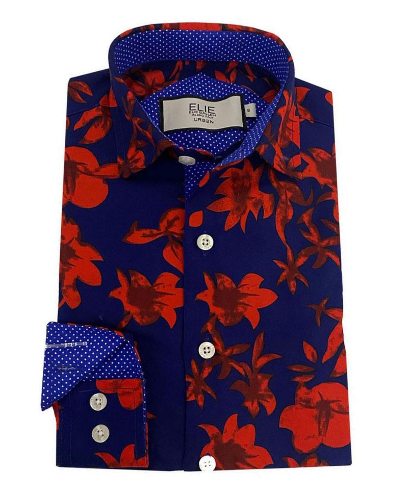 Big Boys Navy Floral Shirt