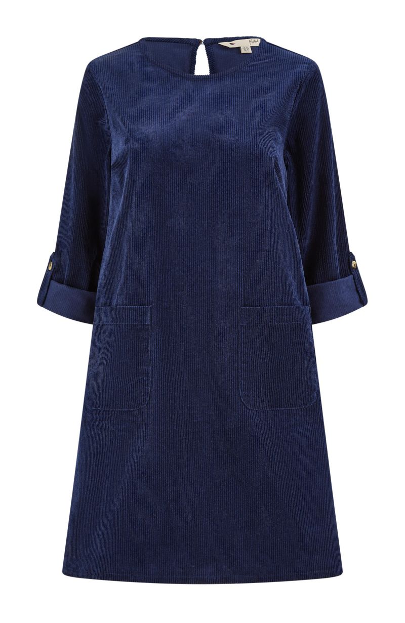 Women's Cord Tunic Dress With Pockets