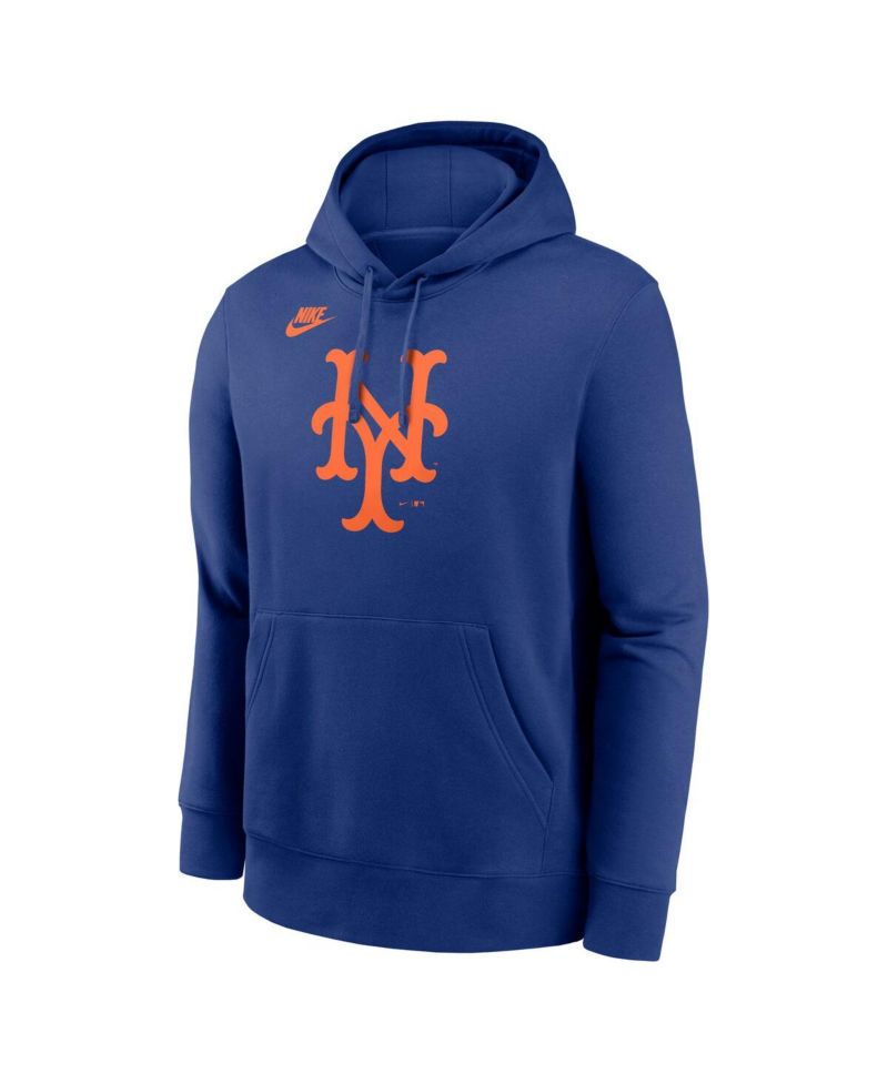 Men's Royal New York Mets Cooperstown Collection Logo Club Pullover Hoodie