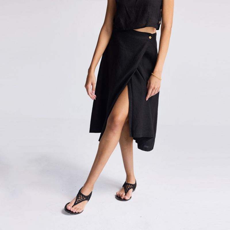 Women's Overlap Midi Skirt