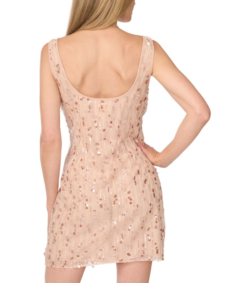 Women's Sequin Scoop Neck Fitted Mini Dress