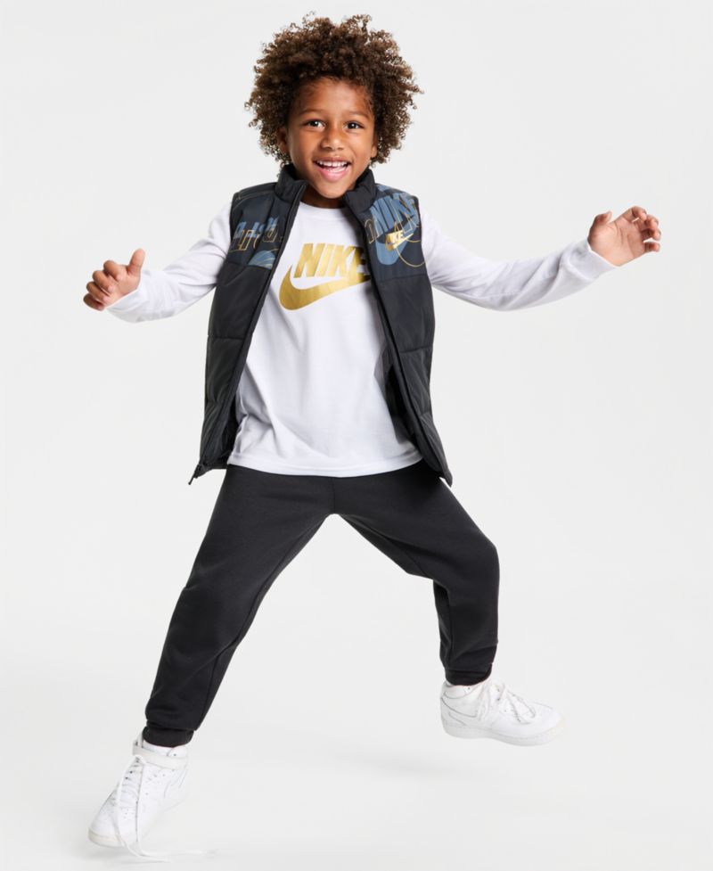Boys' 4-7 Crewneck T-Shirt, Vest and Pants, 3-Piece Set