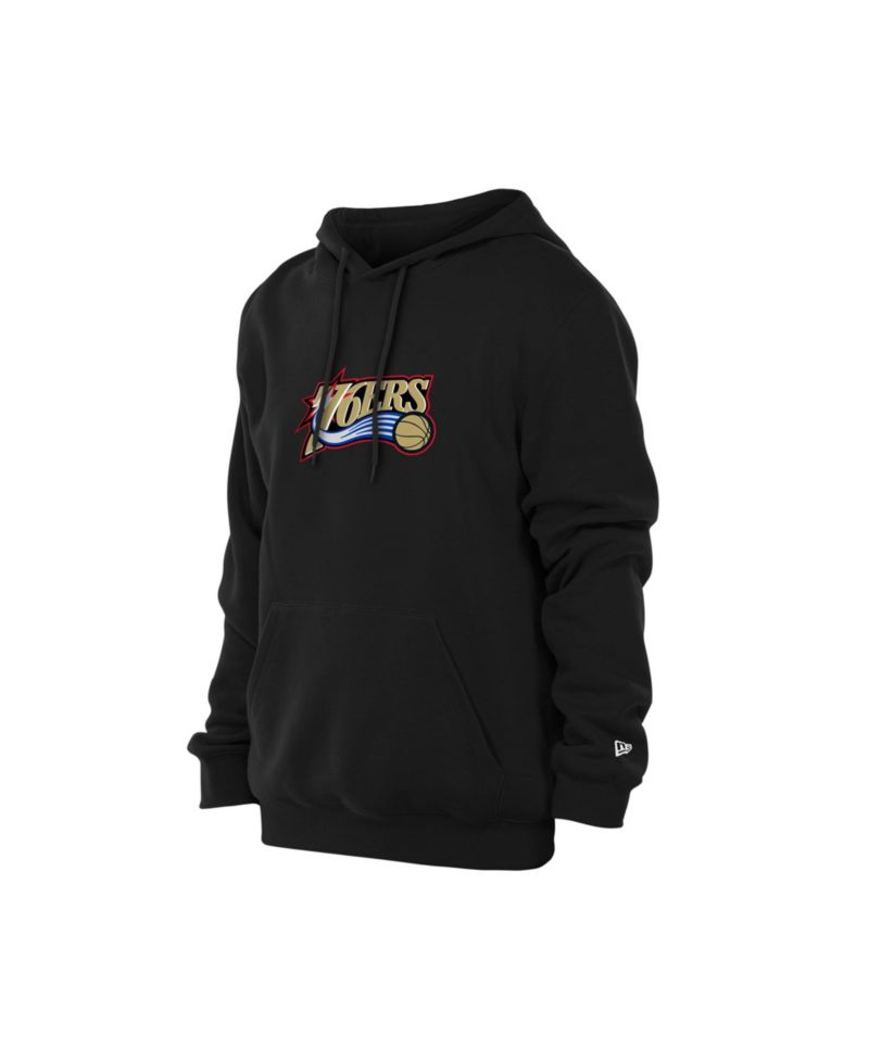 Men's Black Philadelphia 76ers Front Back Logo Hoodie