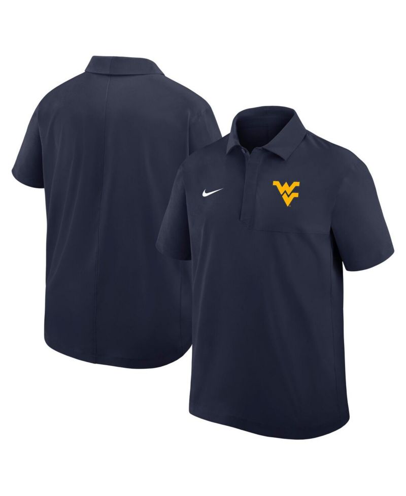 Men's Navy West Virginia Mountaineers 2025 Coaches Sideline Polo Shirt