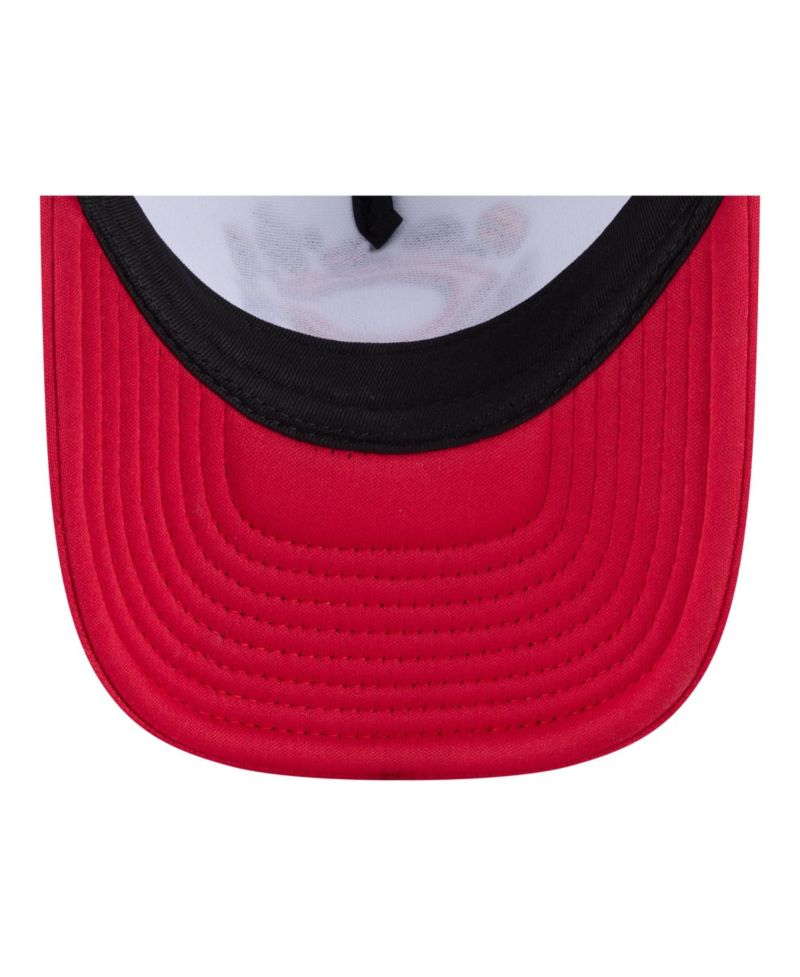 Big Boys and Girls White/Red Cincinnati Reds Food A-Frame 9FORTY Trucker Adjustable Hat