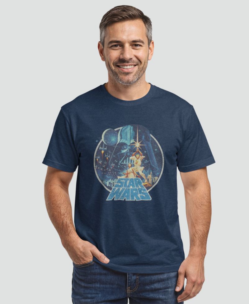 Men's Star Wars Men's Classic Retro Circle Movie Poster Short-Sleeve T-Shirt