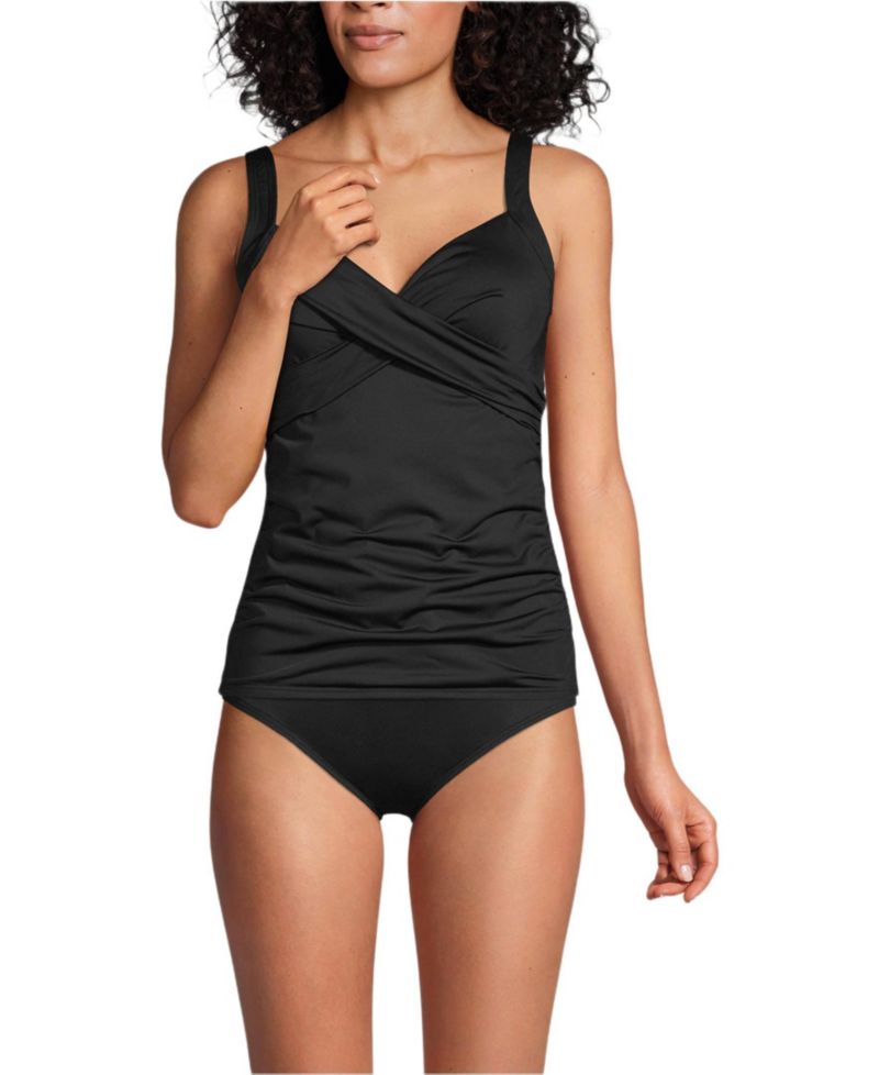 Women's Long Torso Sweetheart Wrap Underwire Tankini Top