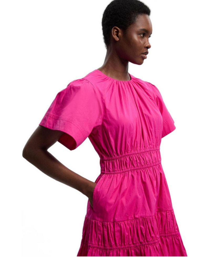 Women's Shirred Tiered Mini Dress