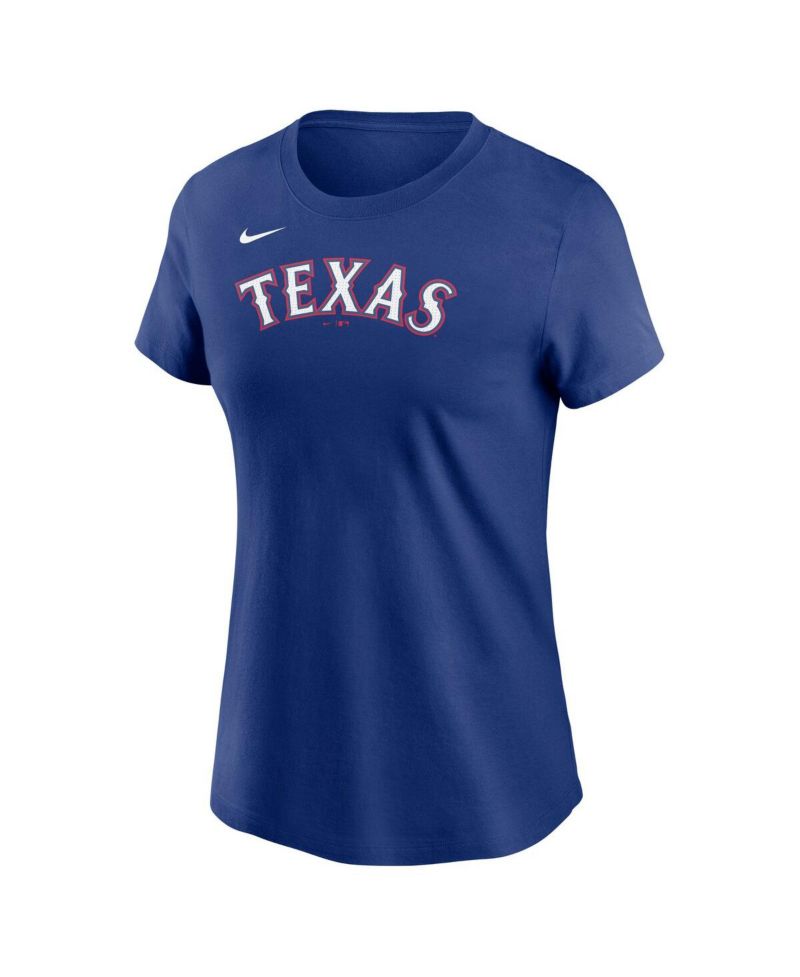 Women's Royal Texas Rangers Wordmark T-Shirt