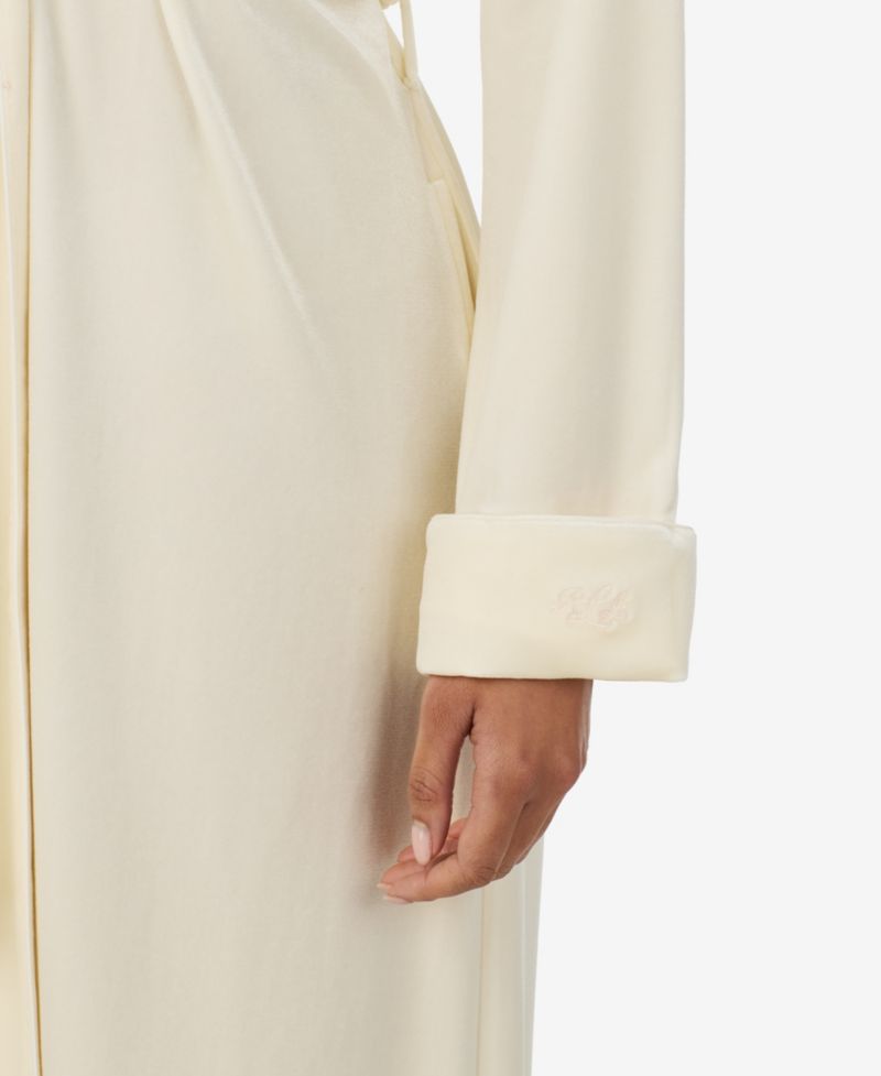 Women's Velvet Shawl-Collar Long-Sleeve Robe