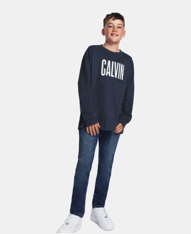 Boys' 8-20 Cotton Drop-Shoulder Patched Applique T-Shirt