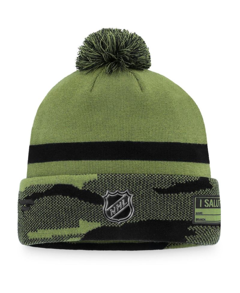 Men's Camo New York Islanders Military-Inspired Appreciation Cuffed Knit Hat with Pom