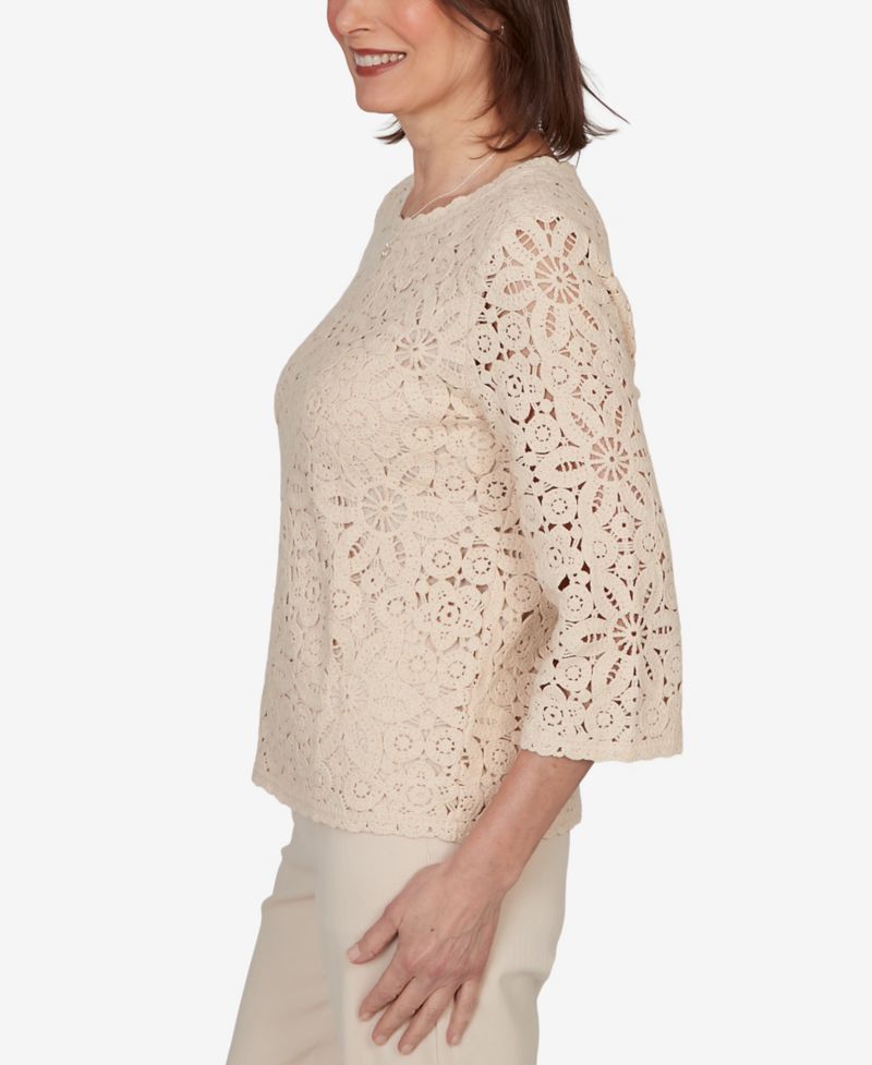 Women's Camden Market Floral Crochet Lined Knit Top
