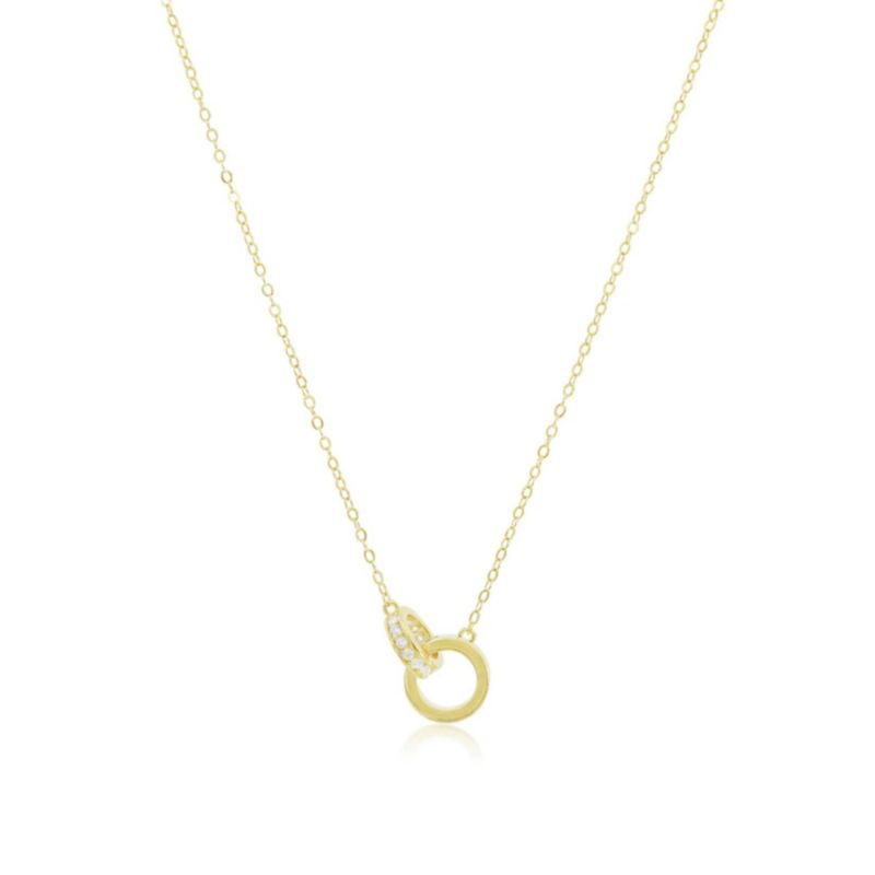 Interlocking CZ Necklace 14K Gold-Plated Sterling Silver