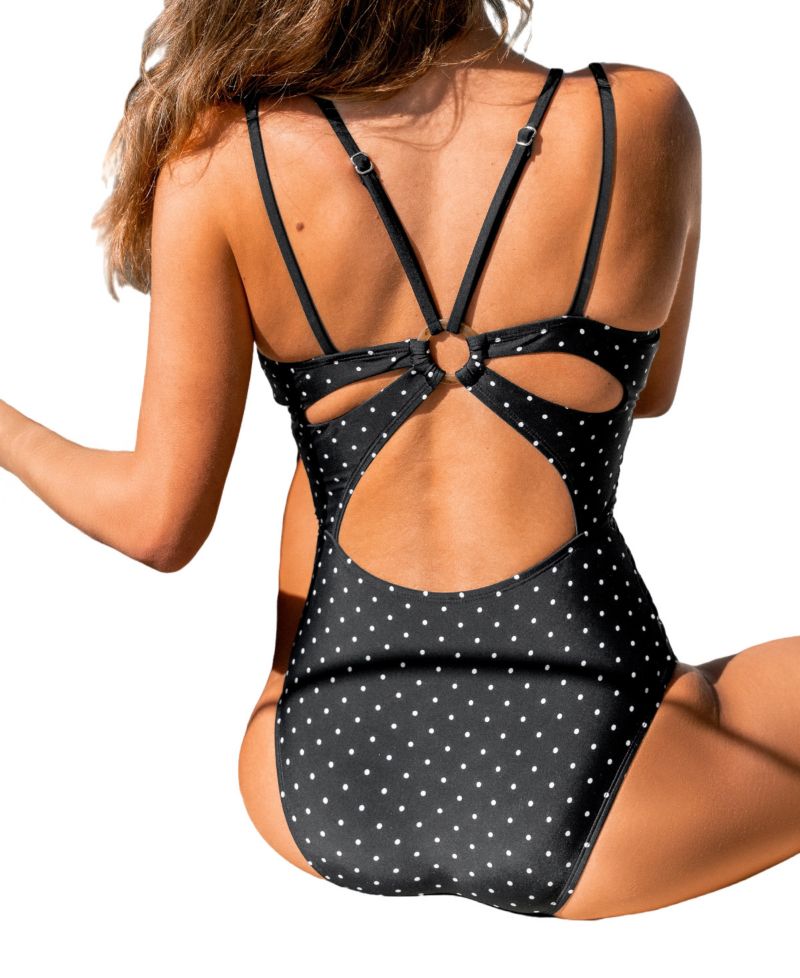 Women's Tummy Control Plunging O-Ring and Cutout One-Piece Swimsuit